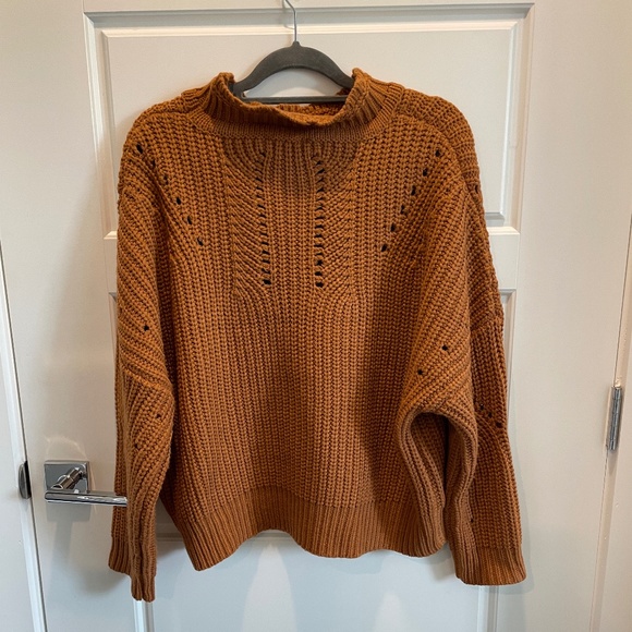 Sisters Cable Knit Sweater, Camel, M/L, EUC, Cowl neck - Picture 4 of 7